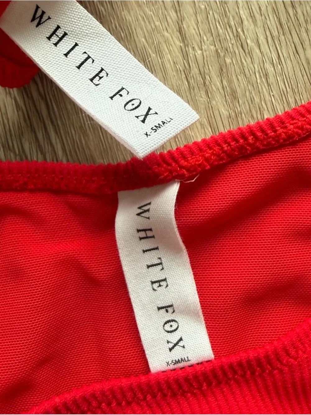 White Fox Boutique Red Ribbed Bikini Set